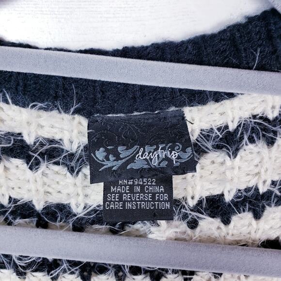 Daytrip Striped Fuzzy Button Front Cardigan - Picture 8 of 8